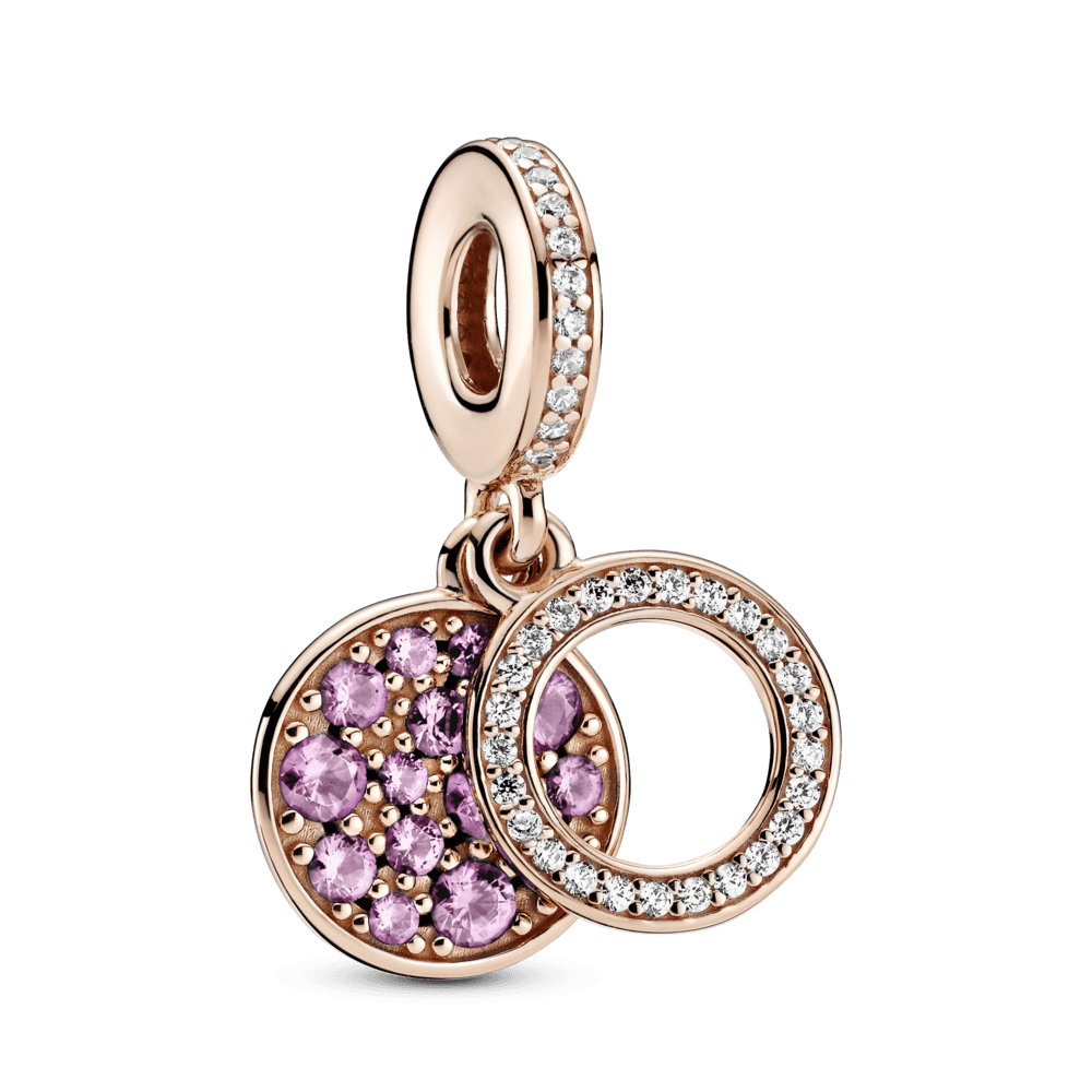 Charm Pendente Pavè Rosa