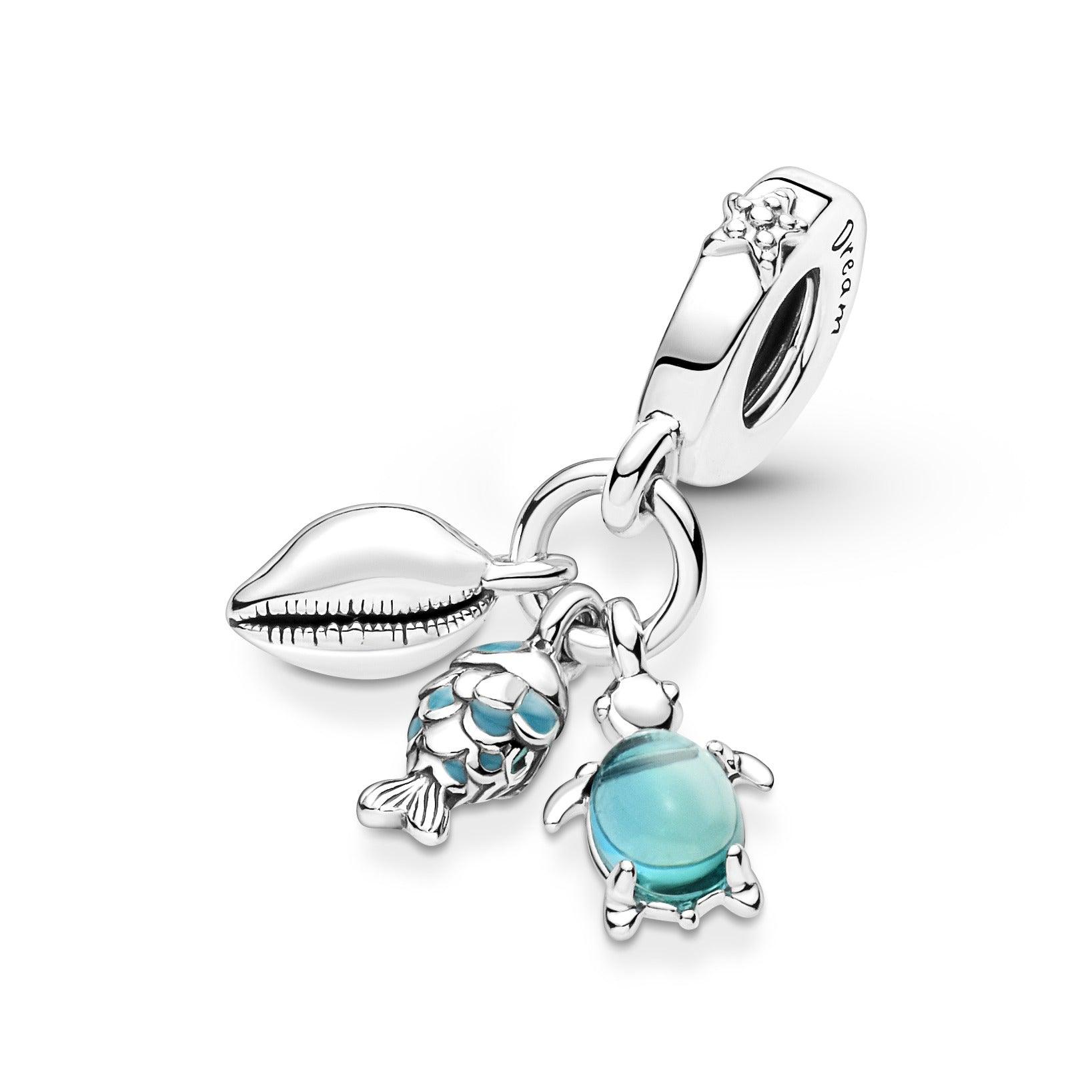 Charm Pendente Pesciolino, Tartaruga Marina e Conchiglia