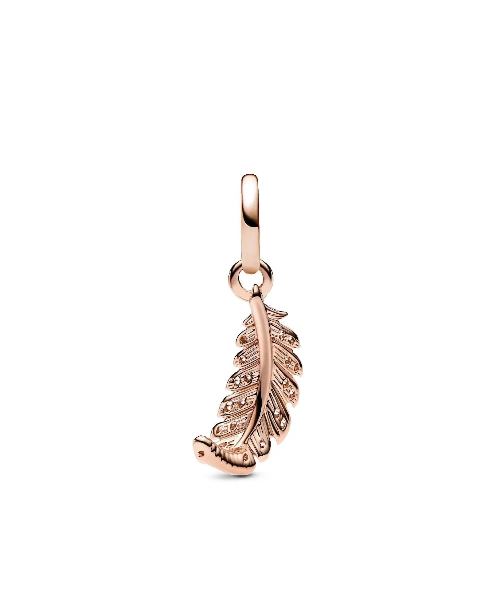 Charm Pendente Piuma con Pietre