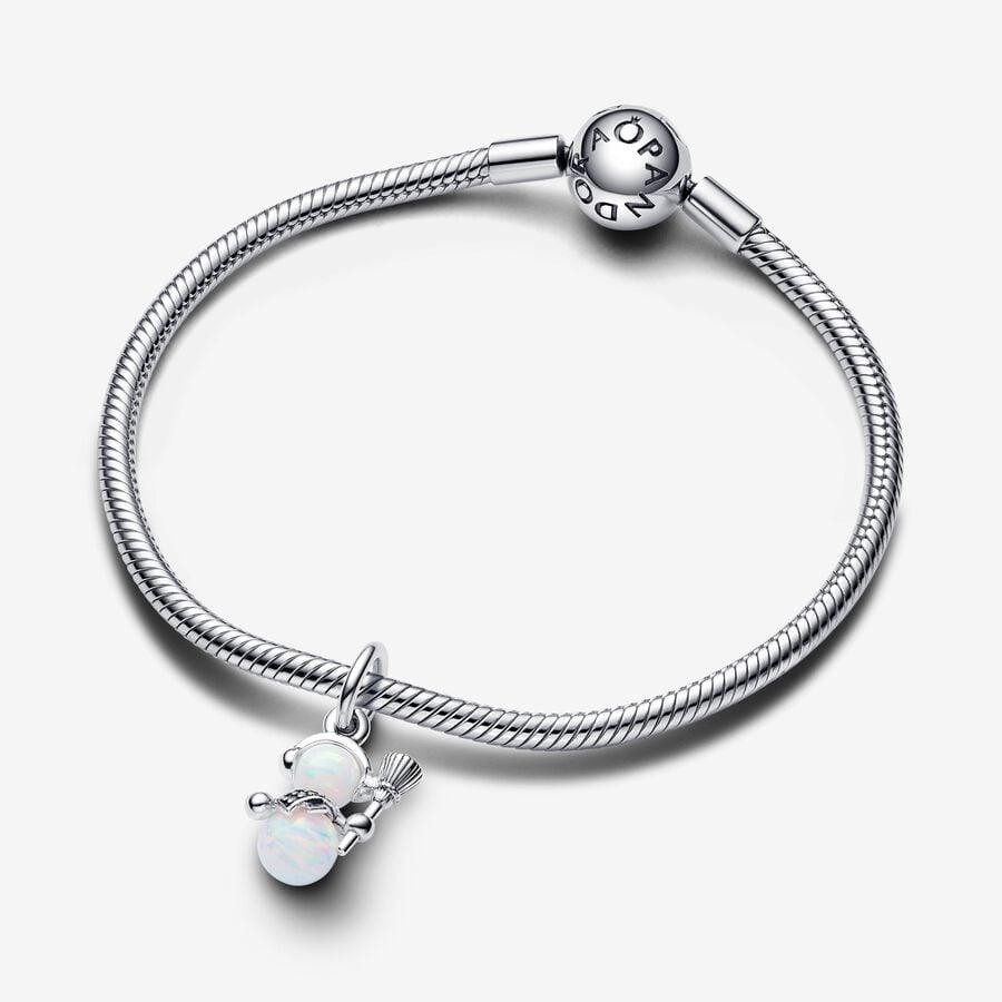 Charm Pendente Pupazzo di Neve Opale