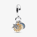 Charm Pendente Stella, Sole e Luna