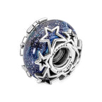 Charm Vetro di Murano Blu con Stelle