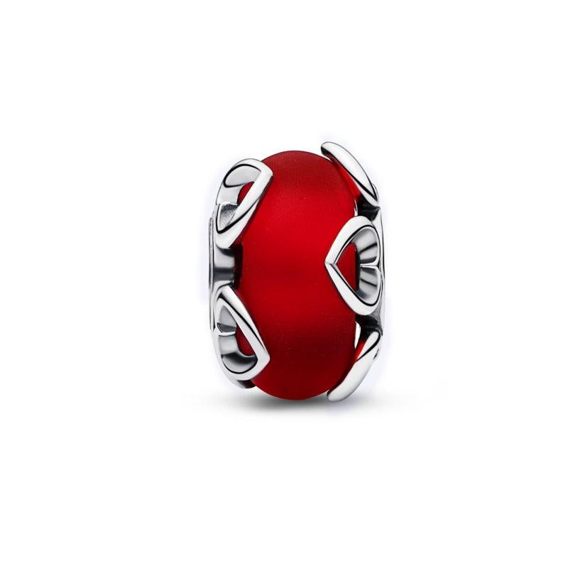 Charm Vetro di Murano Rosso e Cuori