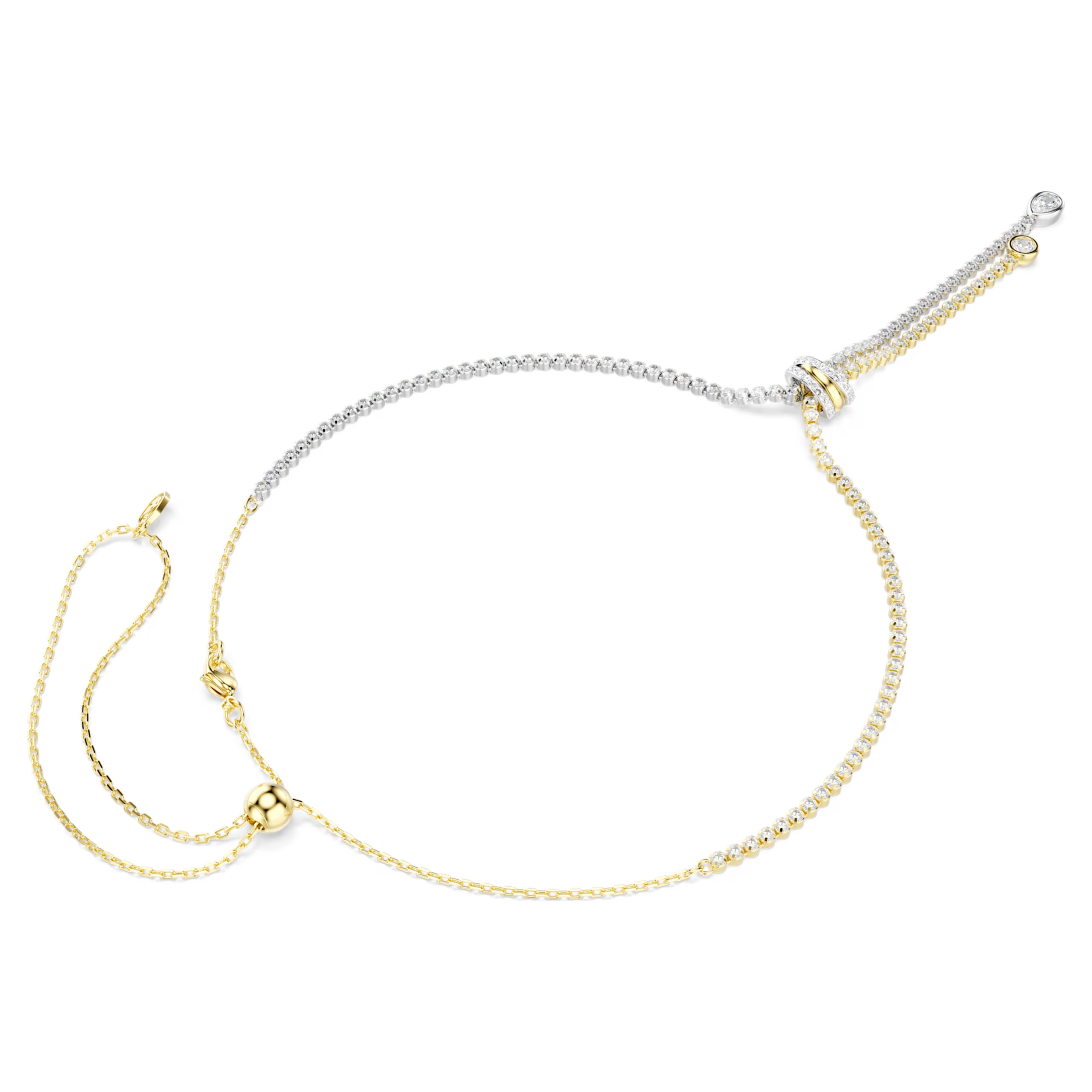 Collana a Y Hyperbola Taglio Round, Nodo, Bianco, Mix di finiture