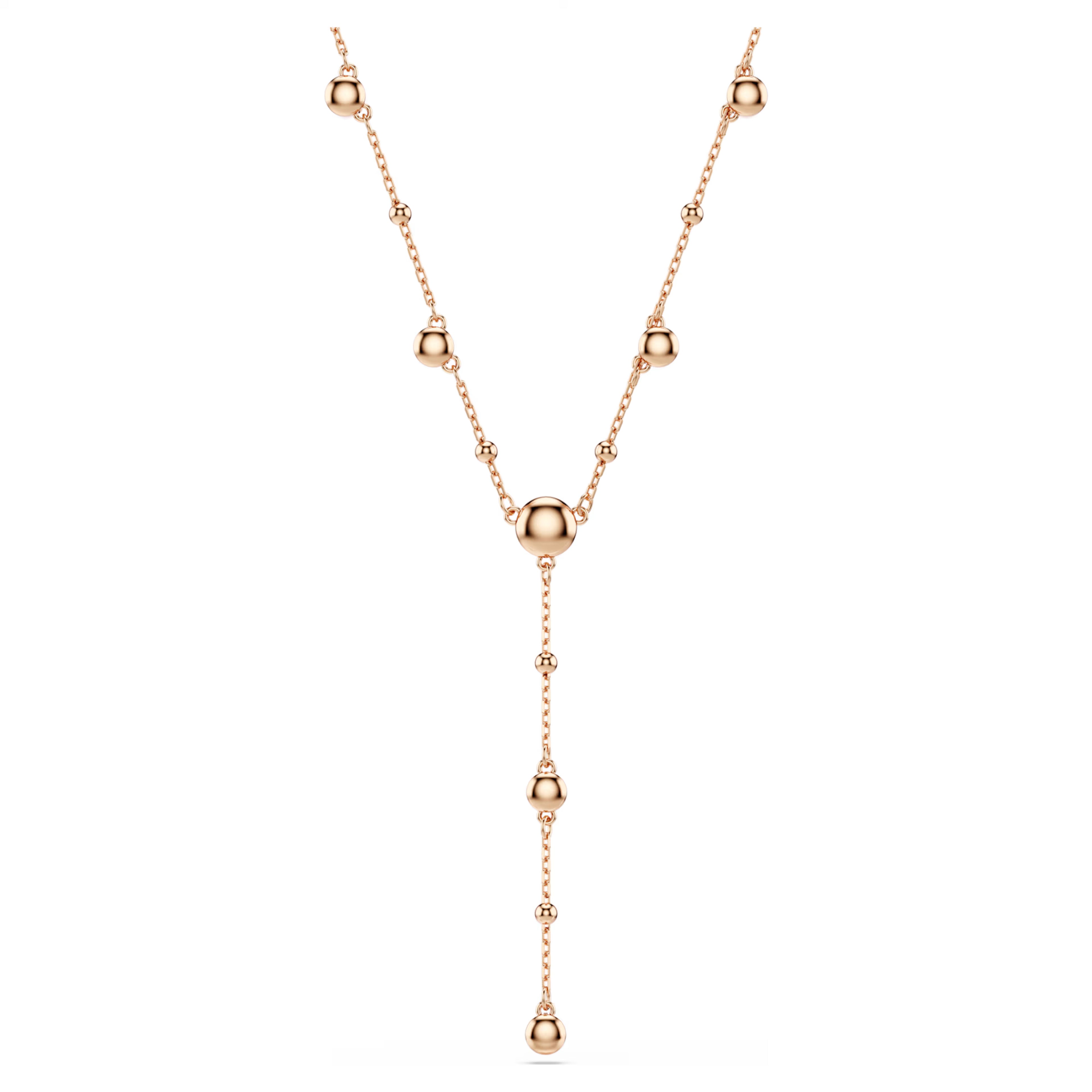 Collana a Y Imber Taglio Round, Bianco, Finitura oro rosa 18K