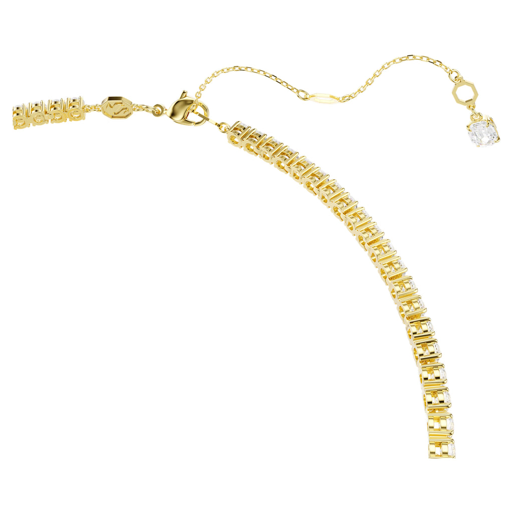 Collana a Y Matrix Taglio Round, Bianco, Finitura oro 18K