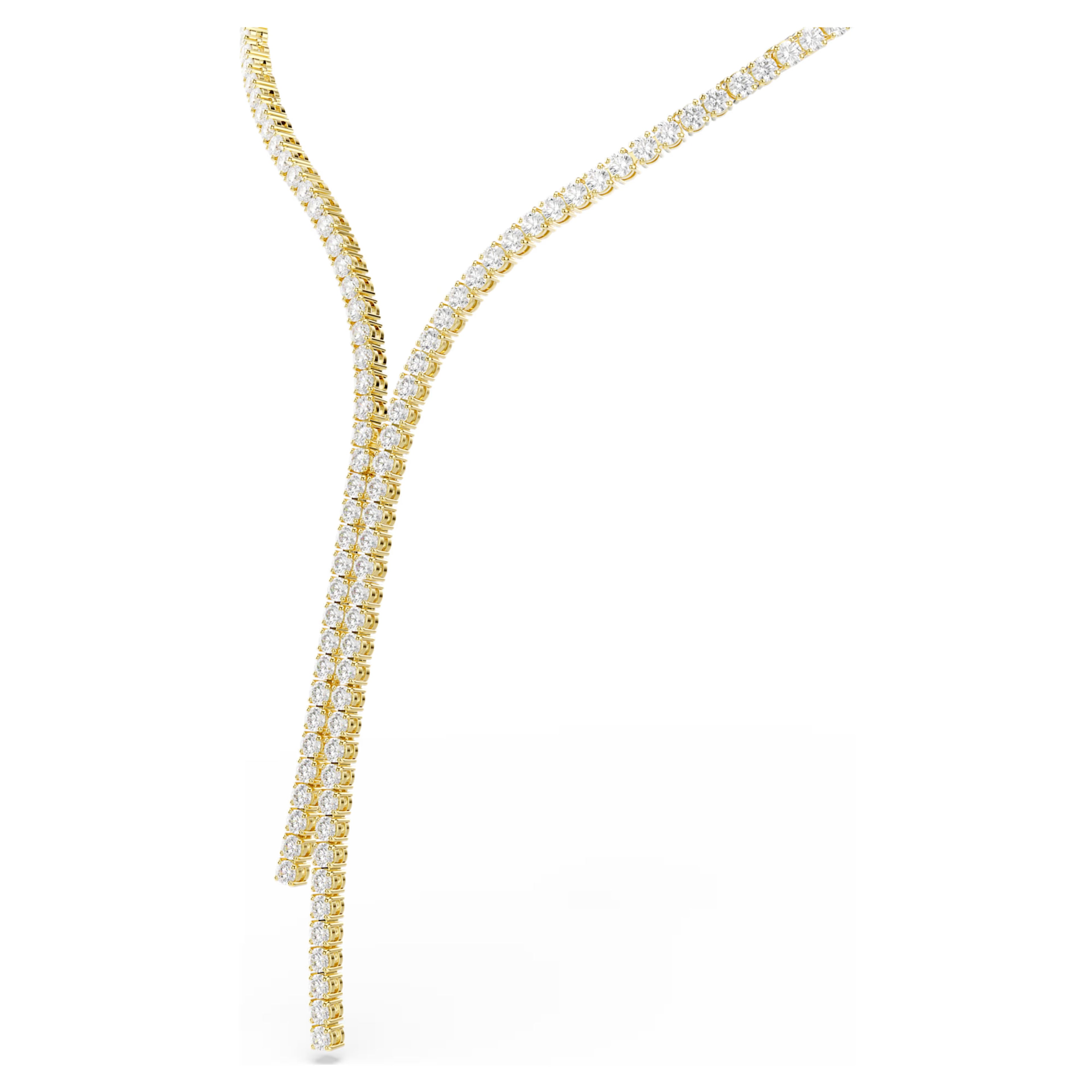 Collana a Y Matrix Taglio Round, Bianco, Finitura oro 18K