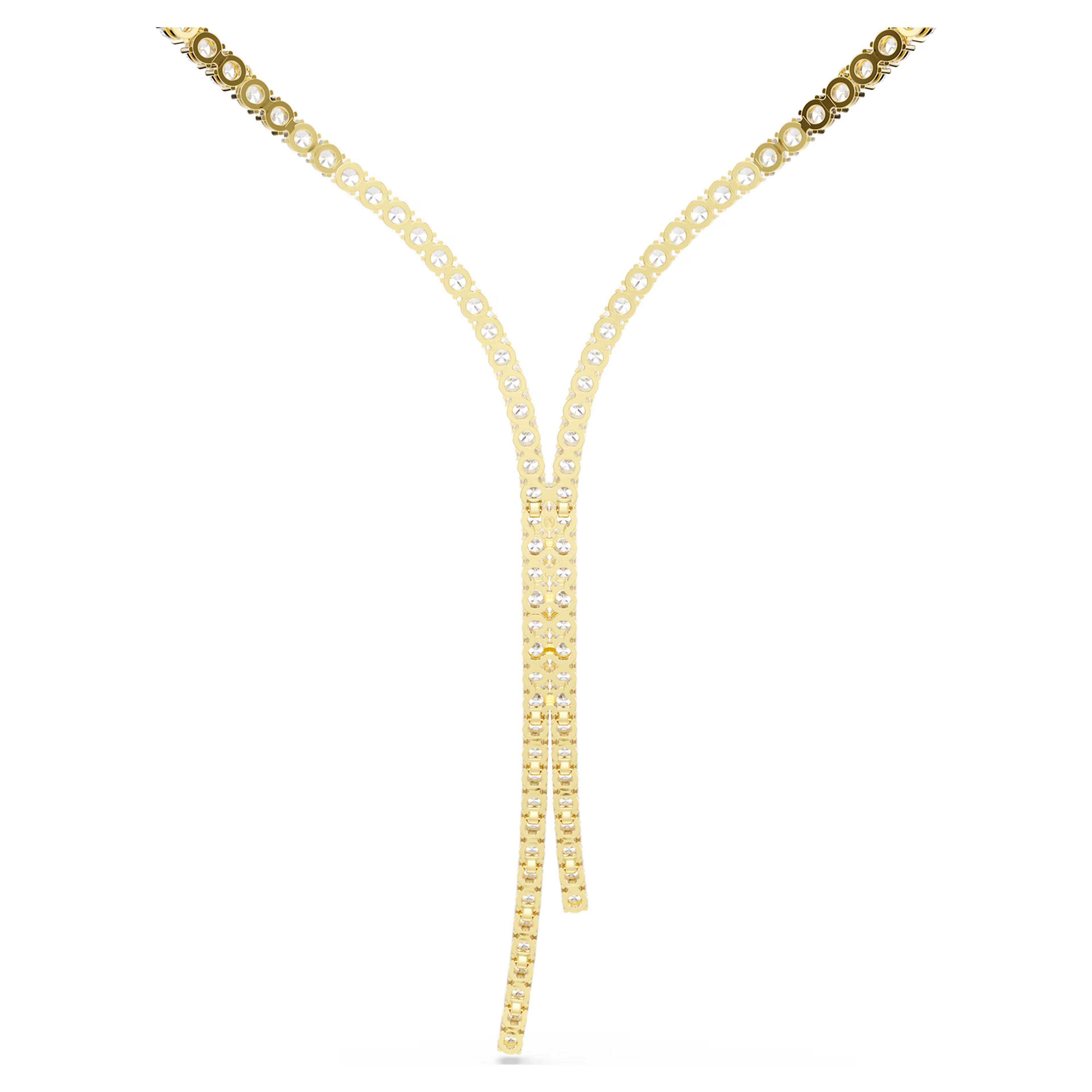 Collana a Y Matrix Taglio Round, Bianco, Finitura oro 18K
