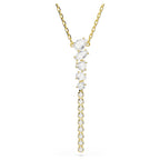 Collana a Y Mesmera Taglio misto, Bianco, Finitura oro 18K
