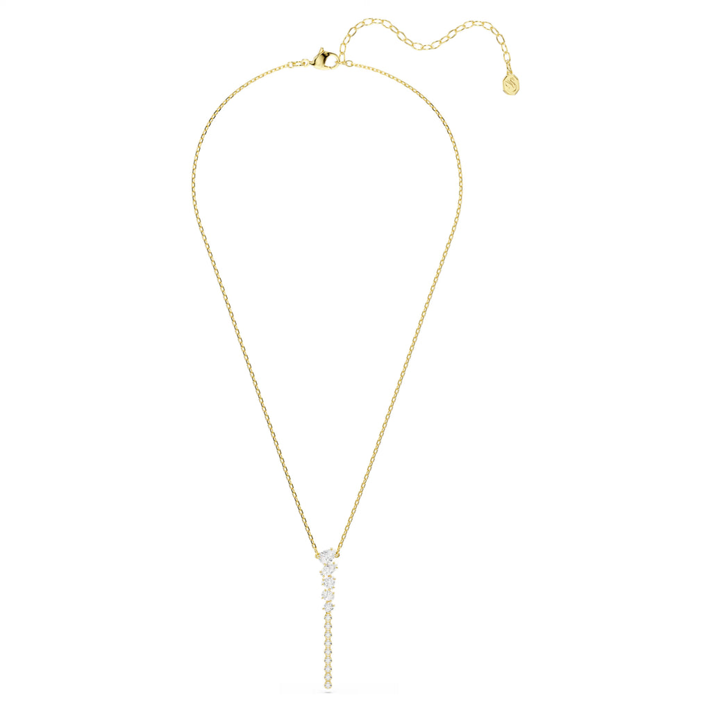Collana a Y Mesmera Taglio misto, Bianco, Finitura oro 18K