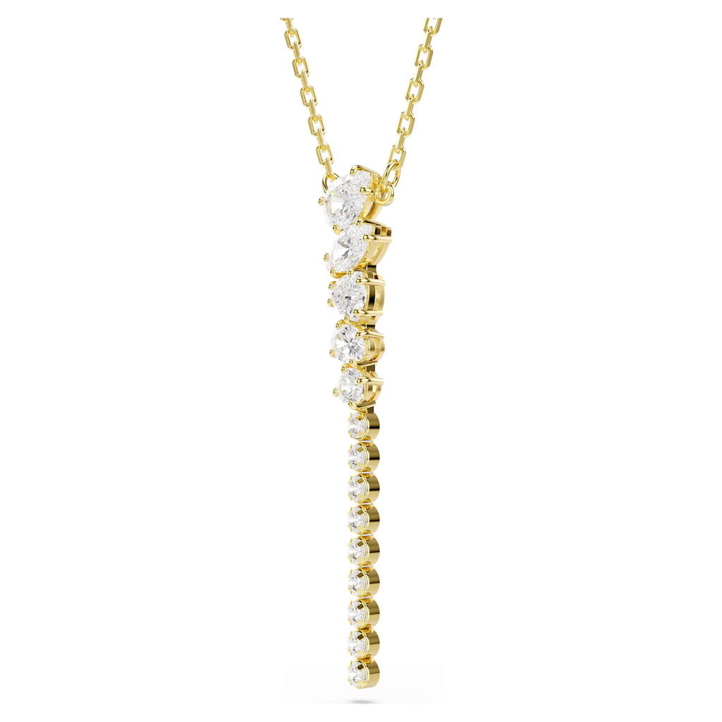 Collana a Y Mesmera Taglio misto, Bianco, Finitura oro 18K