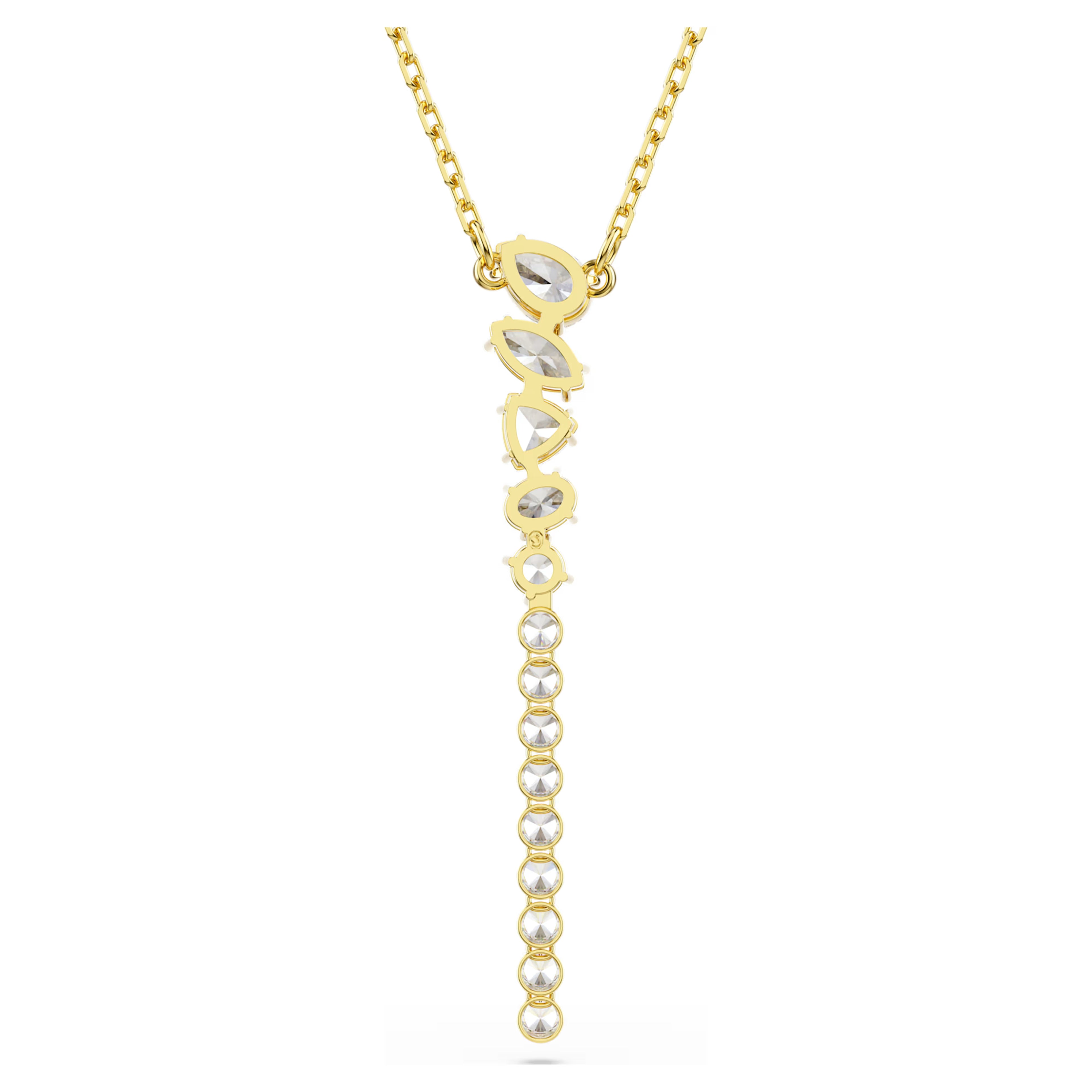 Collana a Y Mesmera Taglio misto, Bianco, Finitura oro 18K