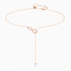 COLLANA A Y SWAROVSKI INFINITY, BIANCO, PLACCATO COLOR ORO ROSA