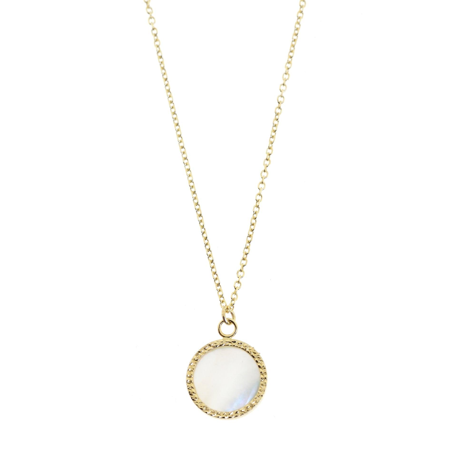 Collana Cerchio d'Oro Vero e Madreperla