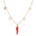 COLLANA CORNETTO ROSSO E CUORI