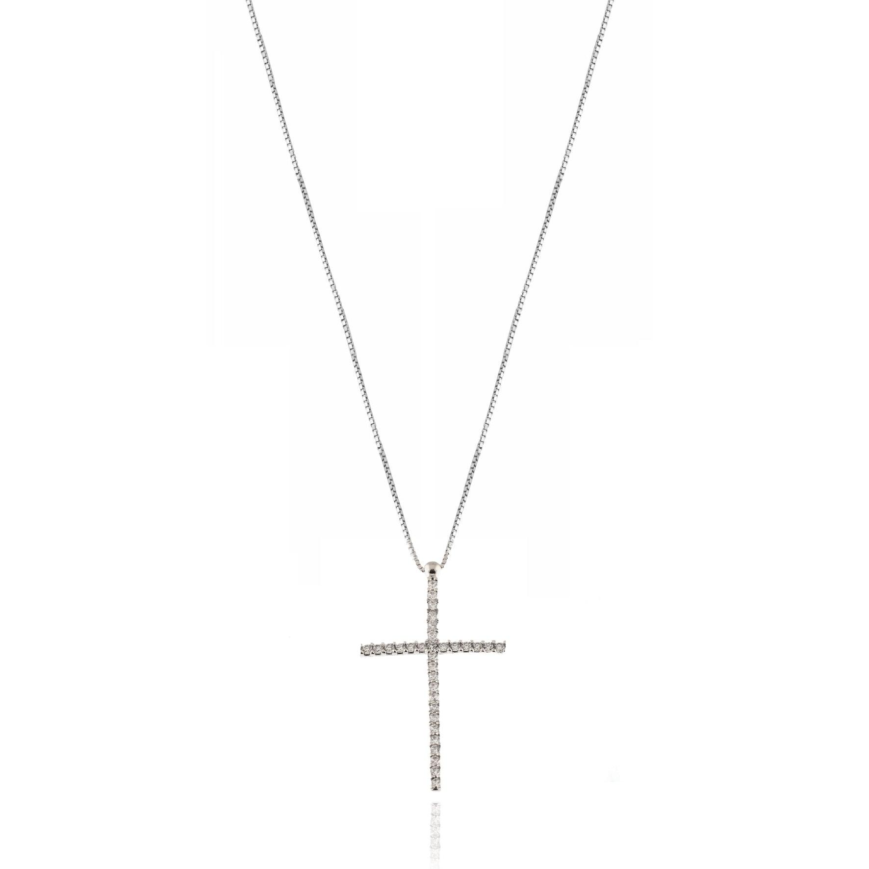 Collana Croce grande e Zirconi