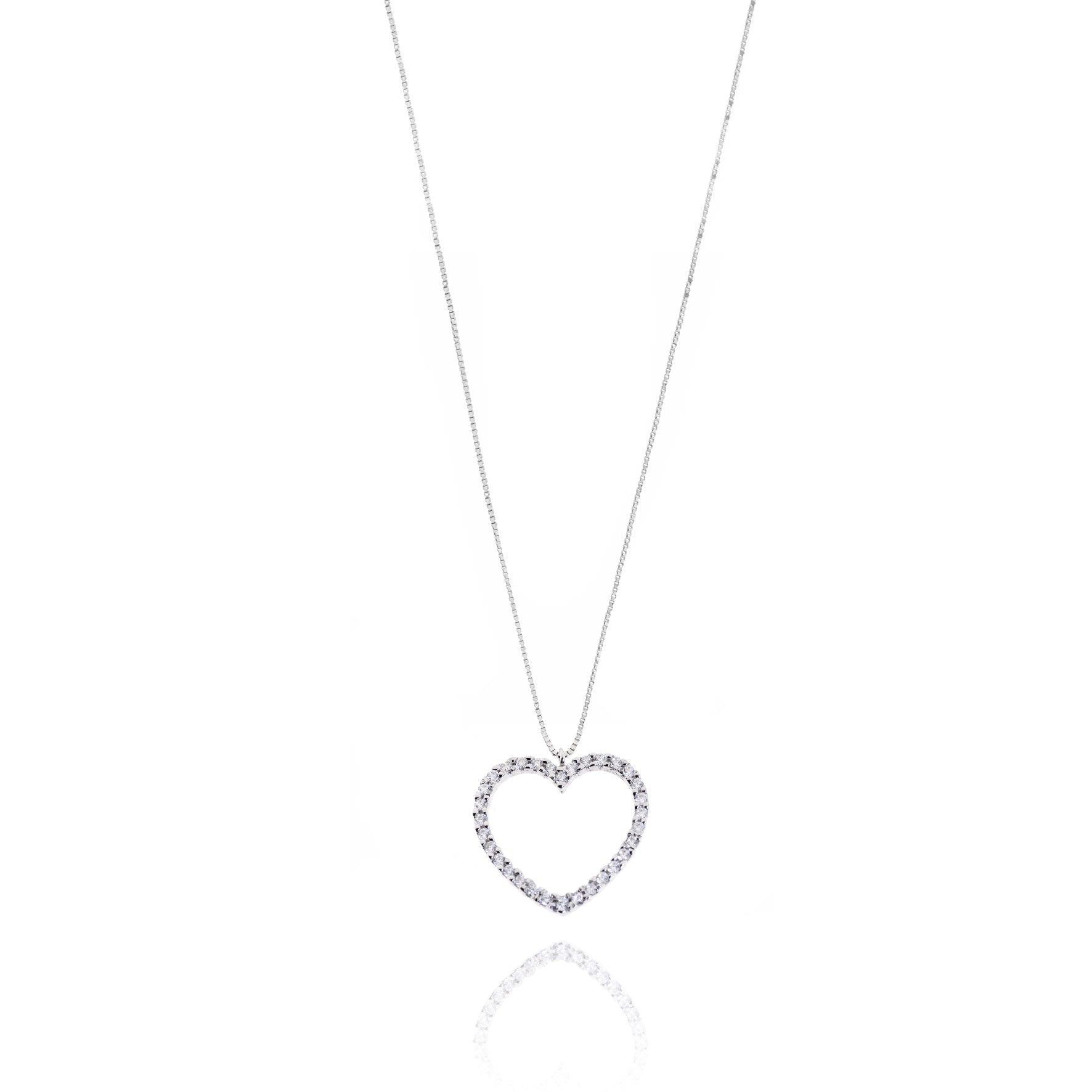 Collana Cuore grande e Zirconi