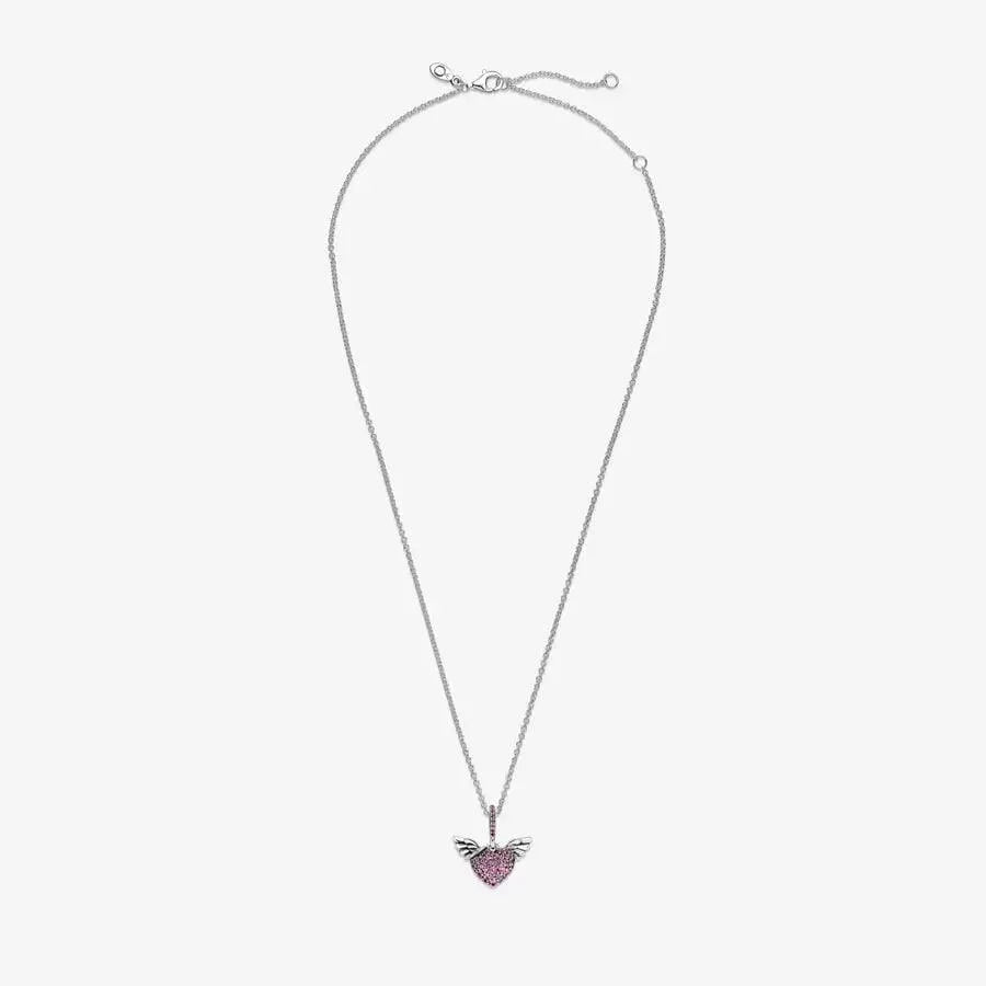 Collana Cuori Rosa con Ali