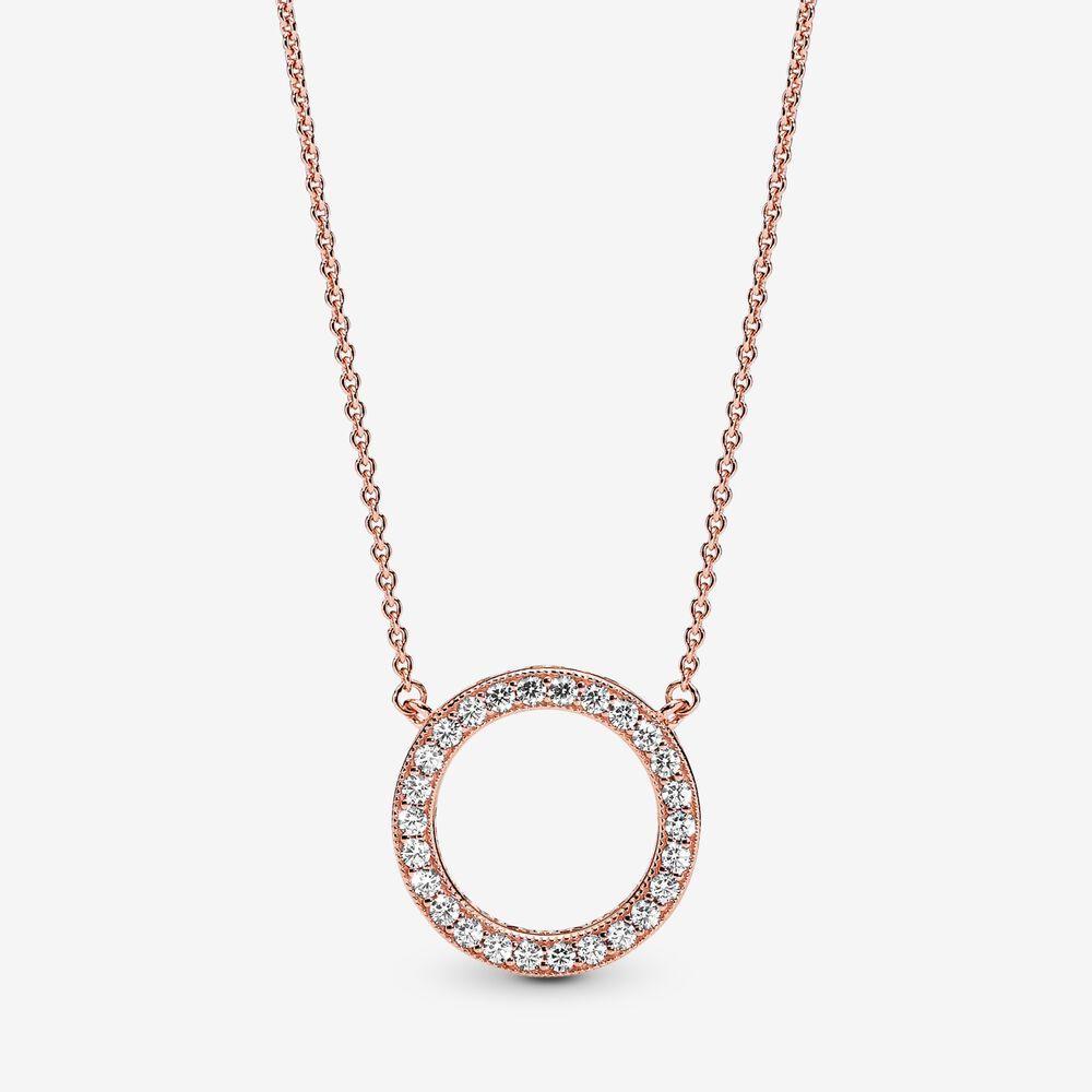Collana Donna Pandora Cerchio Scintillante Oro Rosa
