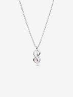 Collana Legame Infinito con Perla Rosa Artificiale Argento Sterling 925 - COLLANA