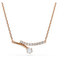 Collana Matrix Taglio Round, Bianca, Finitura oro rosa 18K