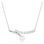 Collana Matrix Taglio Round, Bianca, Placcato rodio