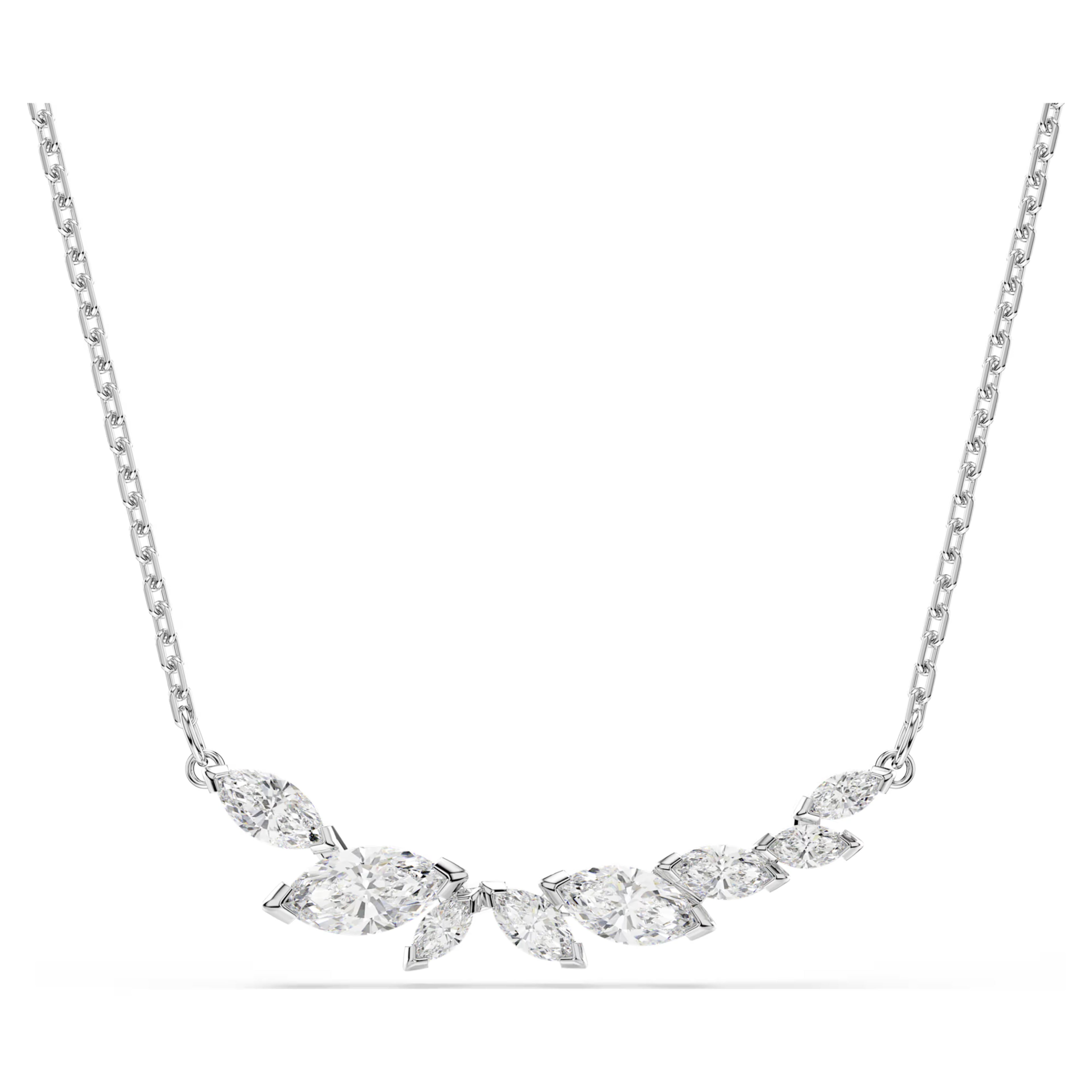 Collana Mesmera Taglio Marquise, Bianca, Placcato rodio