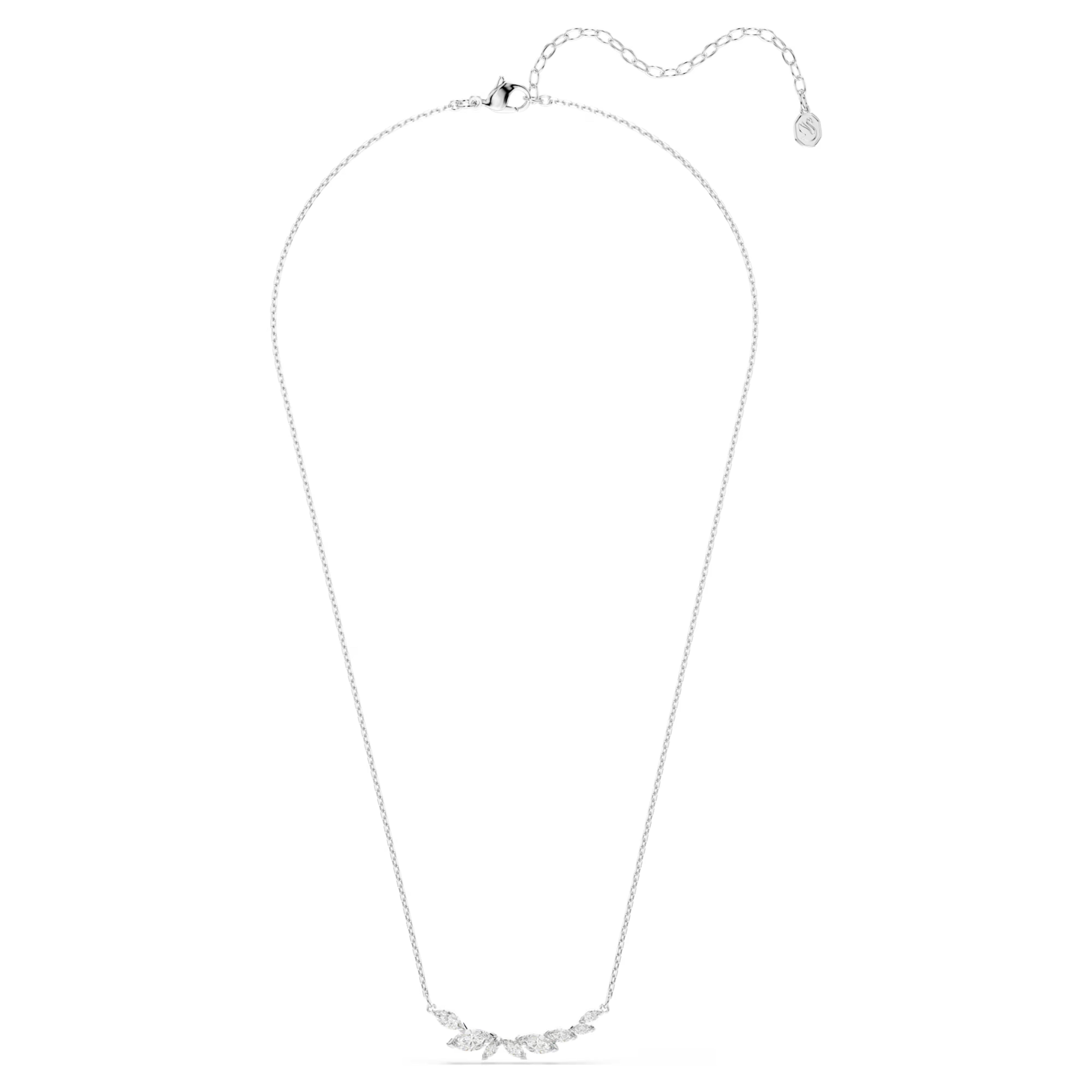 Collana Mesmera Taglio Marquise, Bianca, Placcato rodio