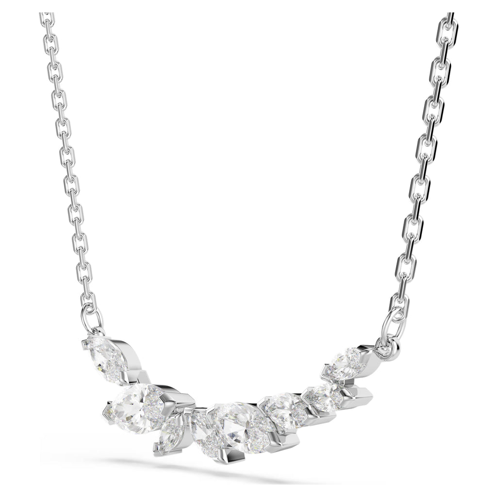 Collana Mesmera Taglio Marquise, Bianca, Placcato rodio