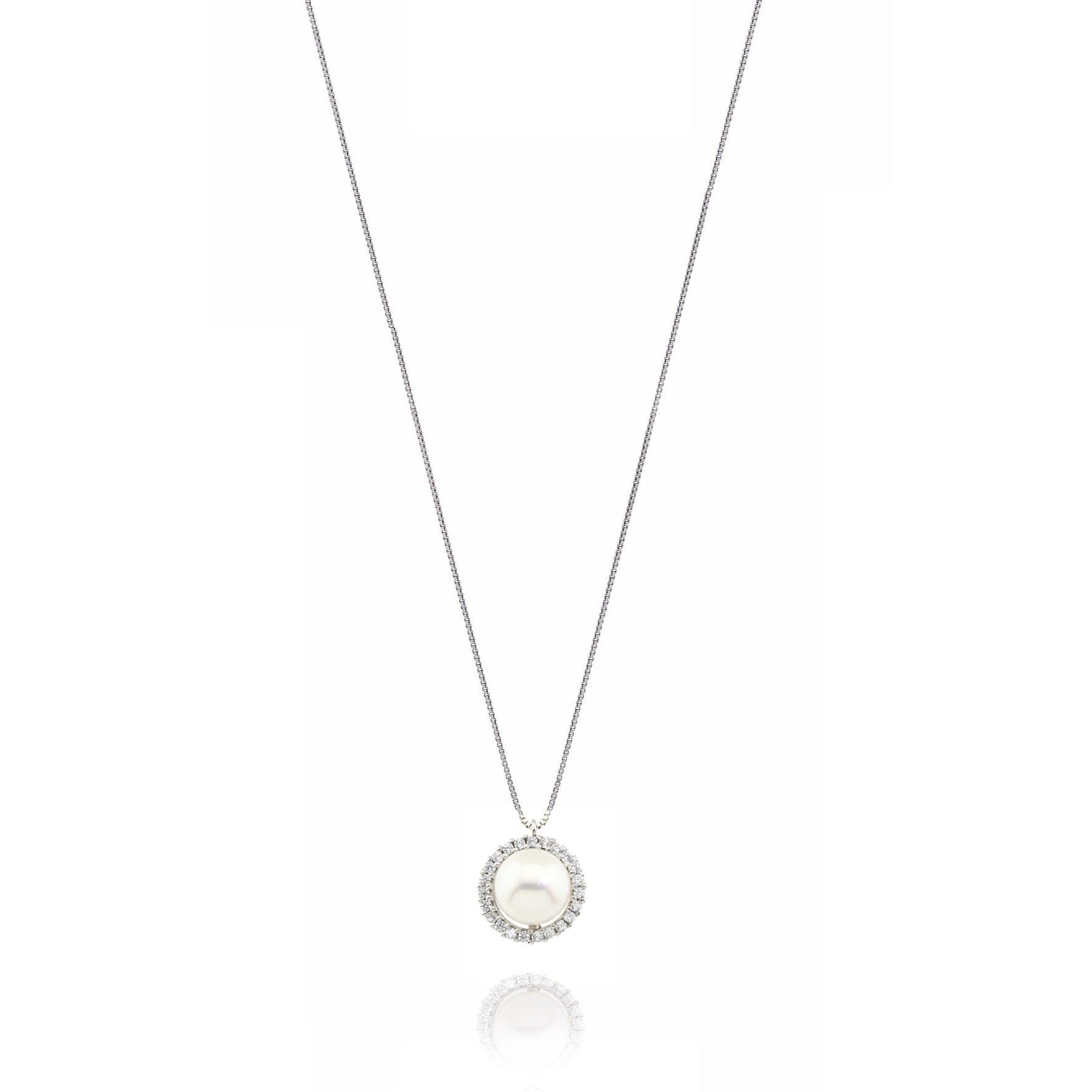 Collana Perla e Zirconi
