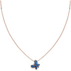 Collana Rosè Farfalla Zirconi Brown Zirconi Blu