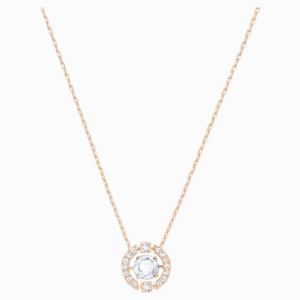 COLLANA SWAROVSKI SPARKLING DANCE ROUND, PLACCATURA RODIO BIANCA DORATA