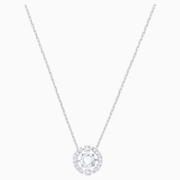 COLLANA SWAROVSKI SPARKLING DANCE ROUND, PLACCATURA RODIO BIANCA