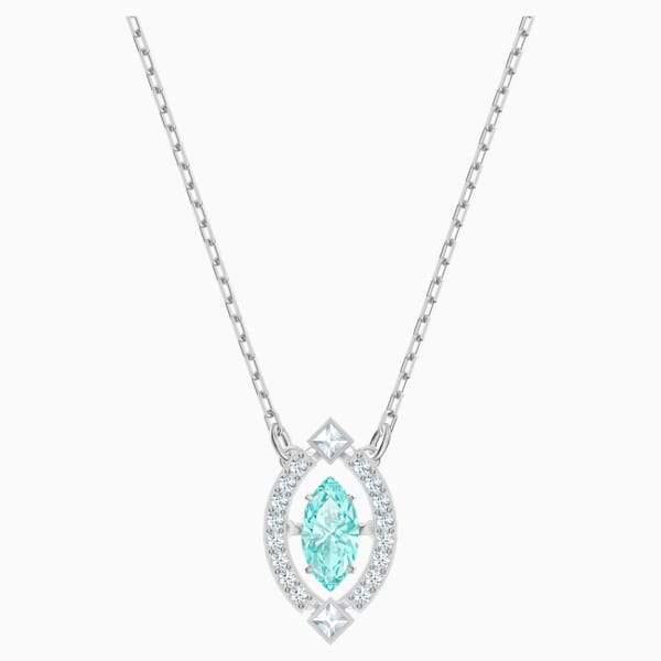 COLLANA SWAROVSKI SPARKLING DANCE, VERDE, PLACCATURA RODIO