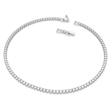 COLLANA TENNIS DELUXE, BIANCO, PLACCATO RODIO