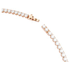Collana Tennis Matrix Taglio Round, Bianca, Finitura oro rosa 18K
