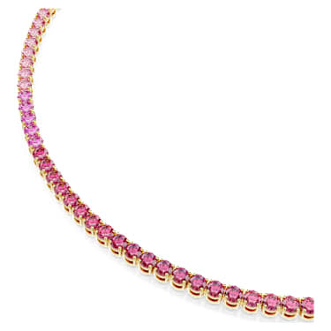 Collana Tennis Matrix Taglio Round Rosa Placcato color oro - COLLANA