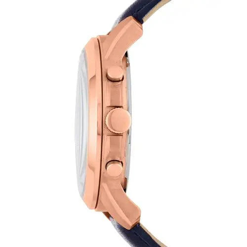 Cronografo in pelle navy Grant