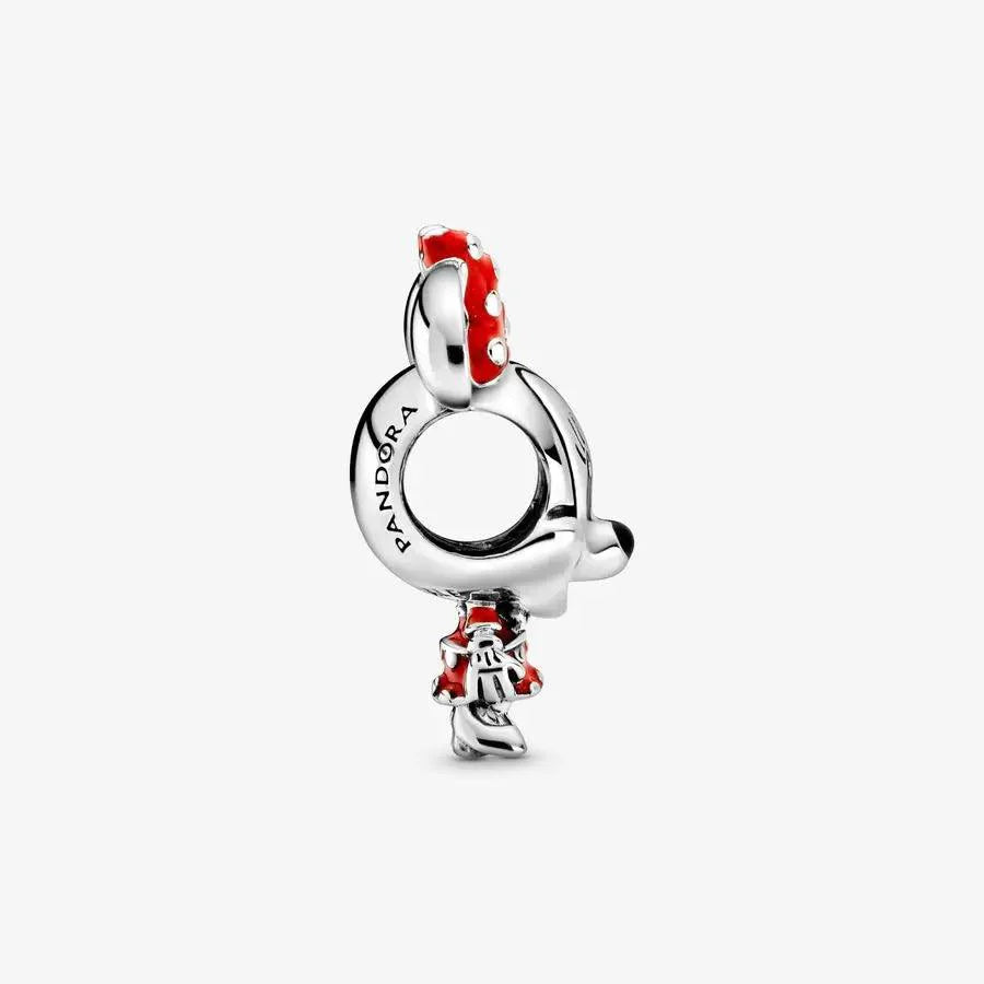 Disney, Charm Minnie con Vestito e Fiocco a pois