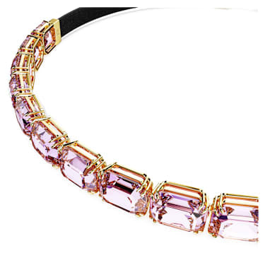 Girocollo Tennis Millenia Taglio ottagonale Viola Placcato color oro - COLLANA