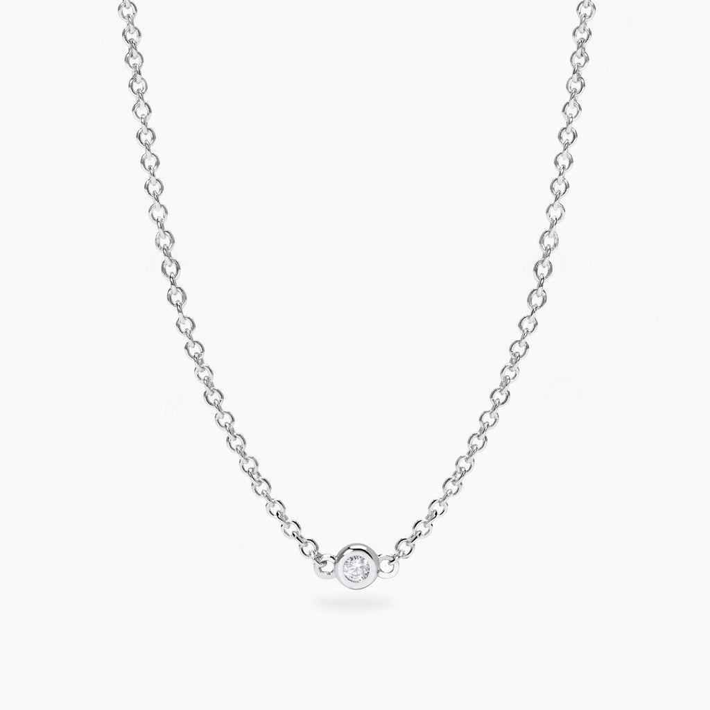 Collana Punto Luce Tondo in Diamante Lab-Grown 0,03ct – Mabina Gioielli