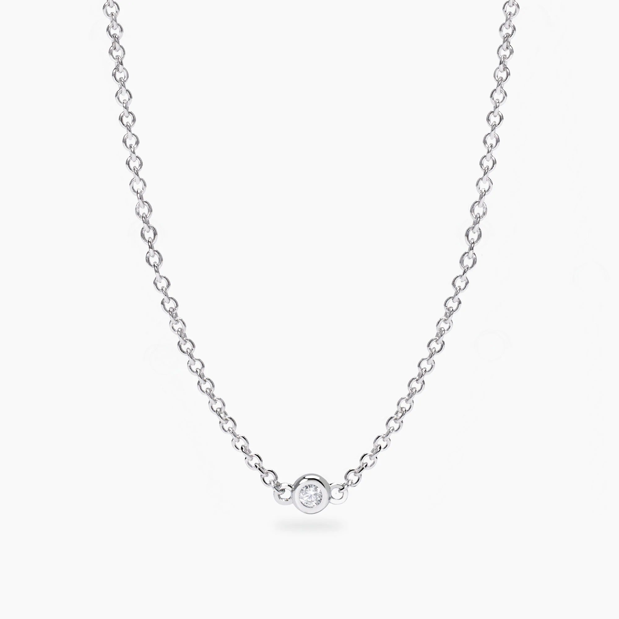 Collana Punto Luce Tondo in Diamante Lab-Grown 0,03ct – Mabina Gioielli
