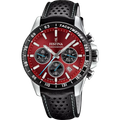Orologio Uomo Festina Timeless Chronograph in Acciaio e Pelle quadrante rosso F20561/7