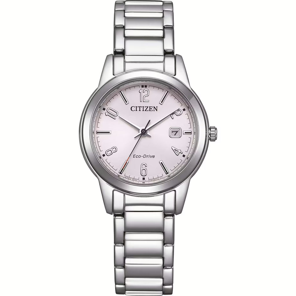 Orologio Donna Citizen Action OF Eco-Drive in Acciaio con Quadrante Rosa e Cristalli