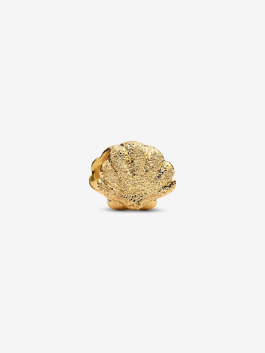 Mini Charm Conchiglia effetto diamantato Placcatura in Oro 14k - CHARM