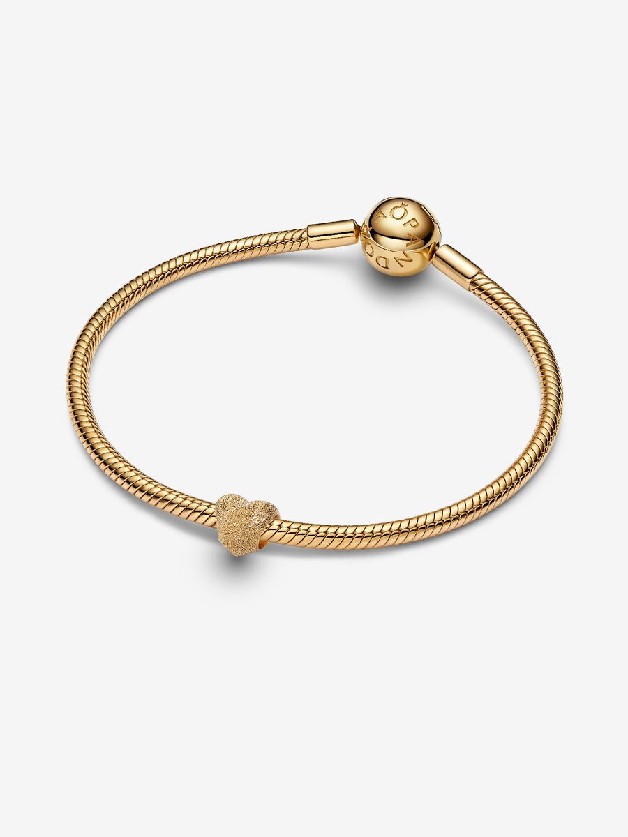 Mini Charm Cuore effetto diamantato Placcatura in Oro 14k - CHARM