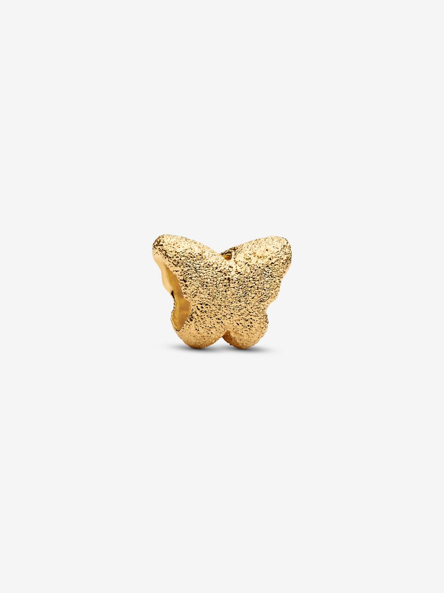 Mini Charm Farfalla effetto diamantato Placcatura in Oro 14k - CHARM