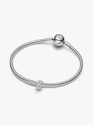 Mini Charm Infinito effetto diamantato Argento Sterling 925 - CHARM