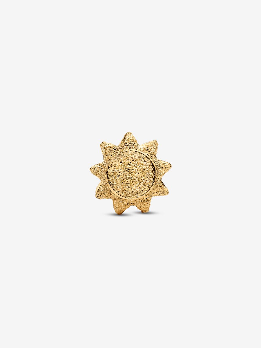 Mini Charm Sole effetto diamantato Placcatura in Oro 14k - CHARM