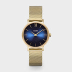 Minuit Mesh Deep Blue, Gold Colour